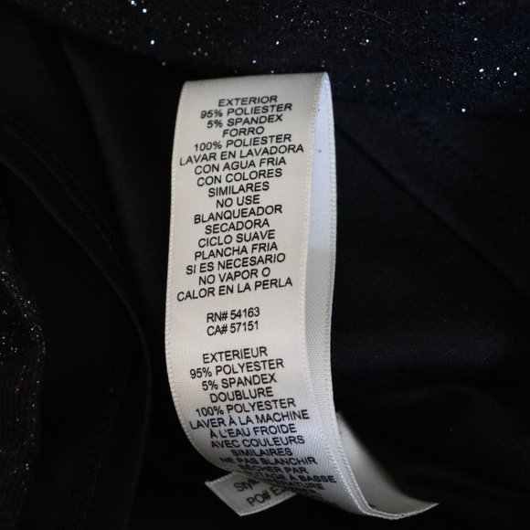 Eliza J Dresses Eliza J Black Glitter Cocktail Dress Beaded Neck 6